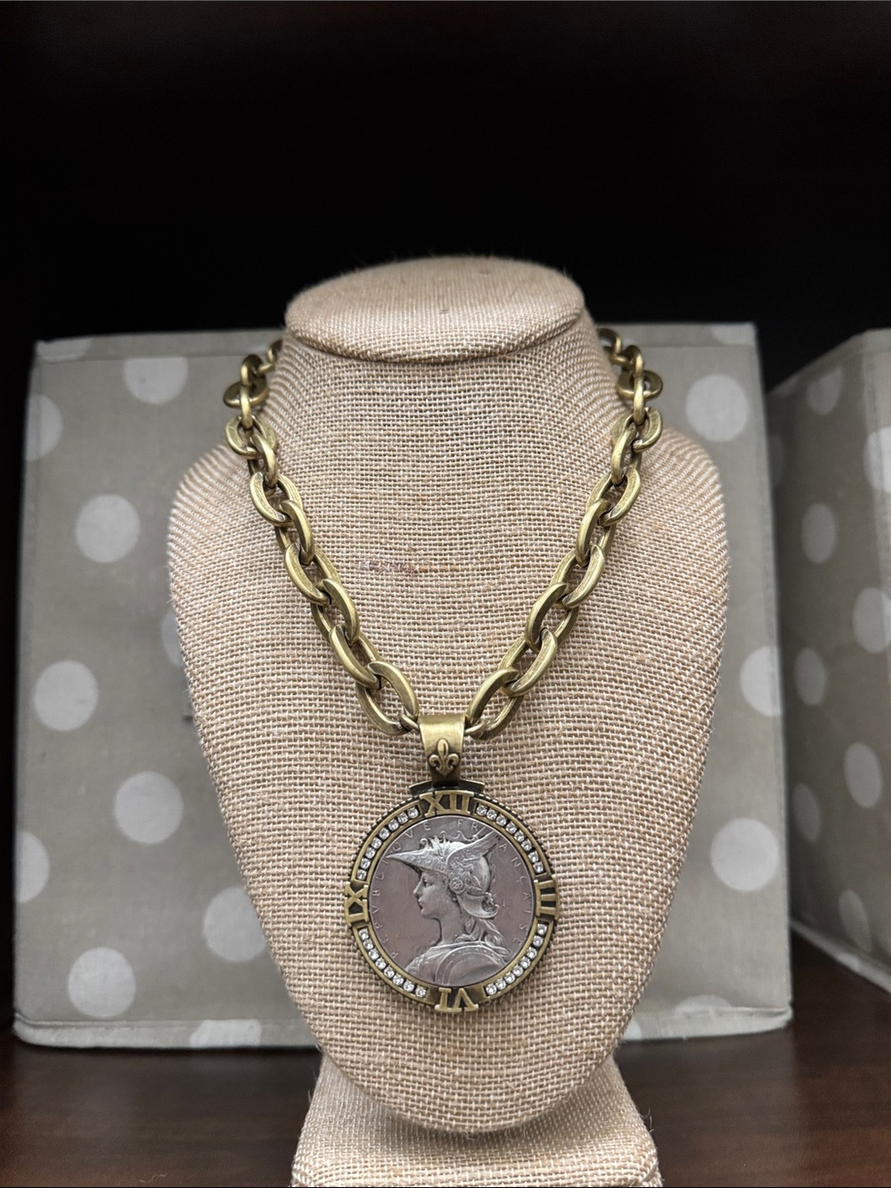 French Kande brass and silver ministry necklace